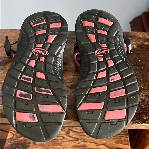 Women's Chaco Pink and Black Sandals- size 4 - Picture 5 of 5